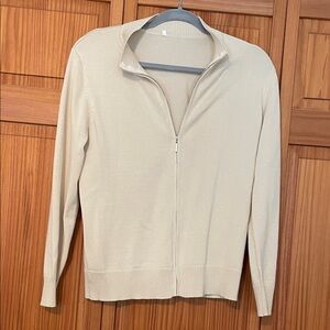 Pale Yellow Women's Zip Cardigan